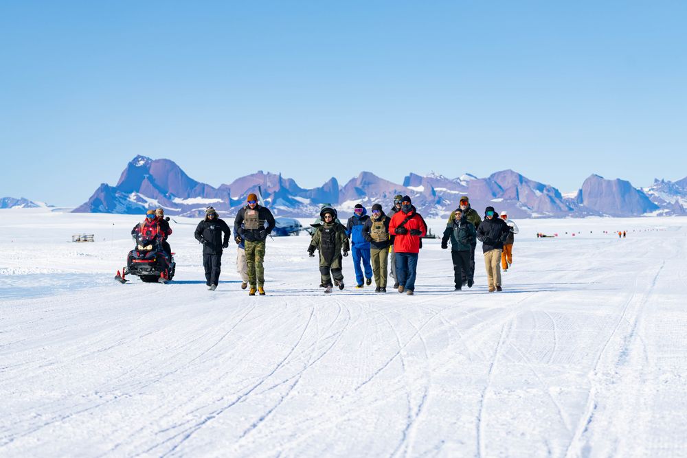 The 7X team crossing the ice in Antarctica